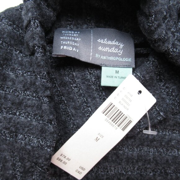 Anthropologie Saturday Sunday Kate Ribbed Tunic Sweater Top Mockneck Gray M - Picture 5 of 6
